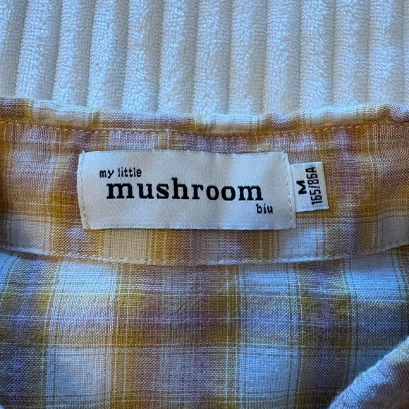 Yellow Plaid Button Down Shirt Farm Country Rodeo Size M - Picture 5 of 6